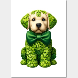 Clover Labrador Retriever Dog St Patricks Day Posters and Art